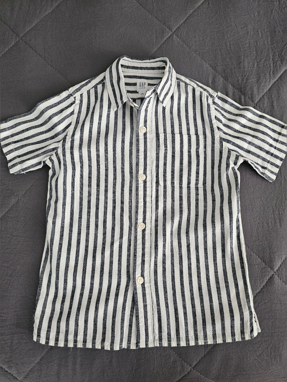 Gap Kids, Linen Blend Striped Shirt, S Boys